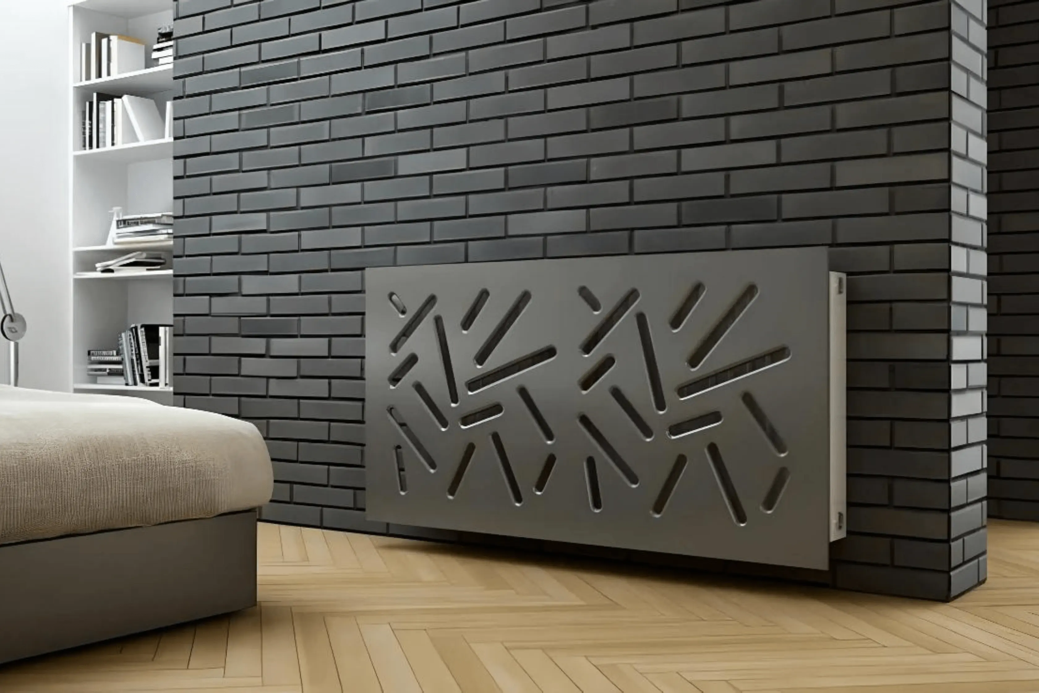 Modern Patterned Metal Radiator Cover In Home